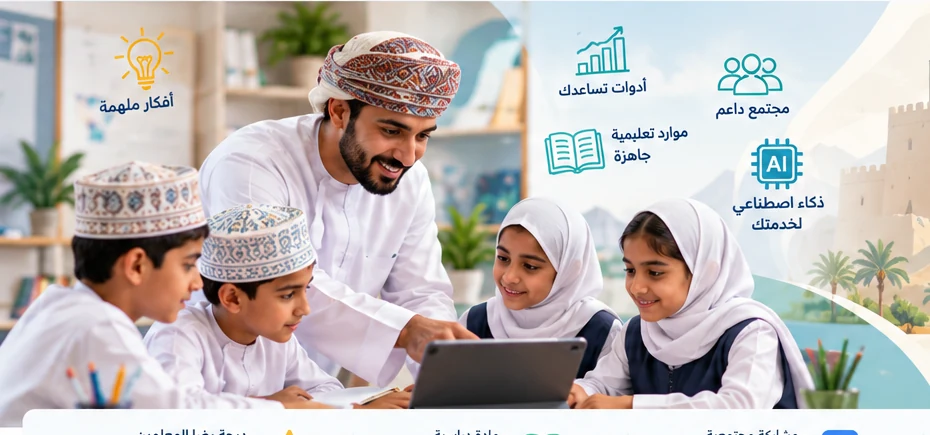 معلم مع طلاب
